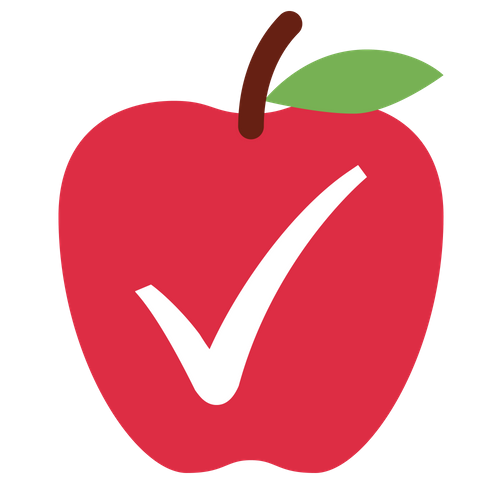 apple with checkmark clip art